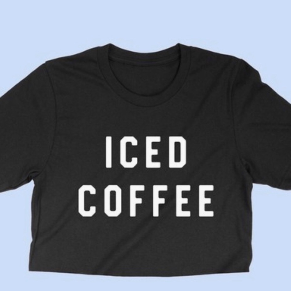 Iced Coffee Crew Neck Short Sleeve Tee Shirt